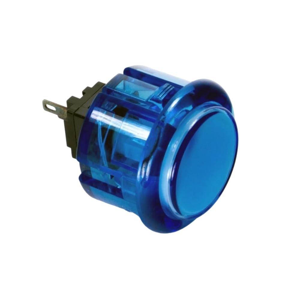AKUYAO 30mm Mounting Hole Translucent Card-style PUSH BUTTON SWITCH for Arcade Video Momentary Game (Clear Blue)
