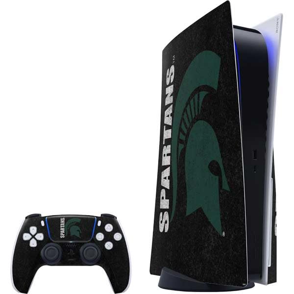 Skinit Decal Gaming Skin Compatible with PS5 Bundle - Officially Licensed Michigan State University Bold Spartans Logo Design