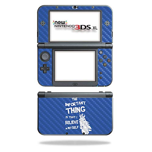 MightySkins Carbon Fiber Skin for Nintendo New 3DS XL (2015) - Unicorns Believe | Protective Durable Textured Carbon Fiber Finish | Easy to Apply Remove and Change Styles | Made in The USA
