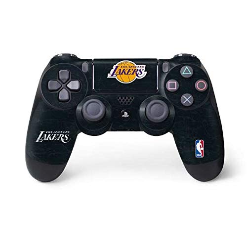 Skinit Decal Gaming Skin Compatible with PS4 Controller - Officially Licensed NBA Los Angeles Lakers Black Primary Logo Design