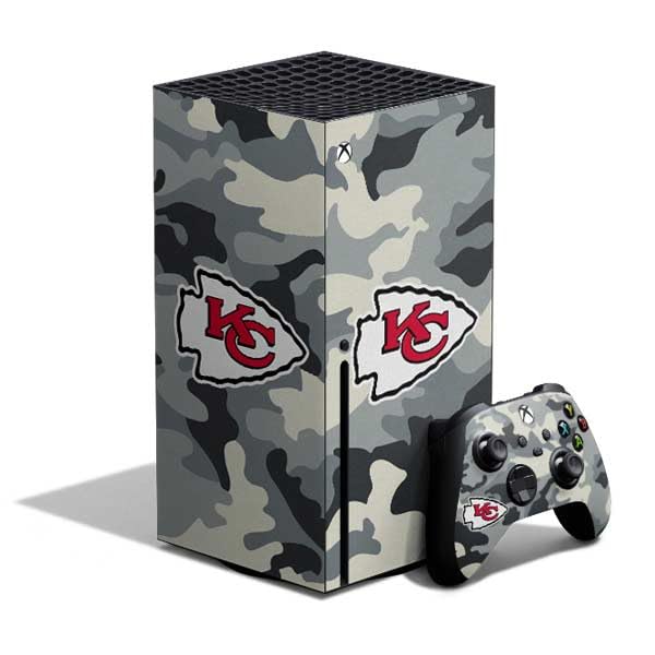Skinit Decal Gaming Skin Compatible with Xbox Series X Bundle - Officially Licensed NFL Kansas City leaders Camo Design