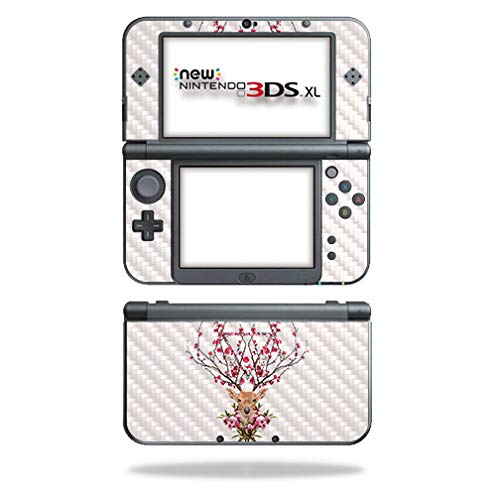 MightySkins Carbon Fiber Skin for Nintendo New 3DS XL (2015) - Spring Deer | Protective Durable Textured Carbon Fiber Finish | Easy to Apply Remove and Change Styles | Made in The USA