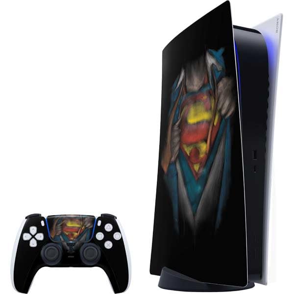 Skinit Decal Gaming Skin Compatible with PS5 Bundle - Officially Licensed DC Comics Superman Pastel Art Design