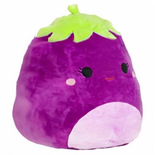 Squishmallow Food Squad Plush Toy - Glena Eggplant, 8 Inch Soft Polyester Animal