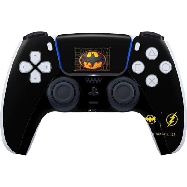 Skinit Decal Gaming Skin Compatible with PS5 Controller - Officially Licensed DC Comics The Flash Movie: Batman Bloody Logo Design