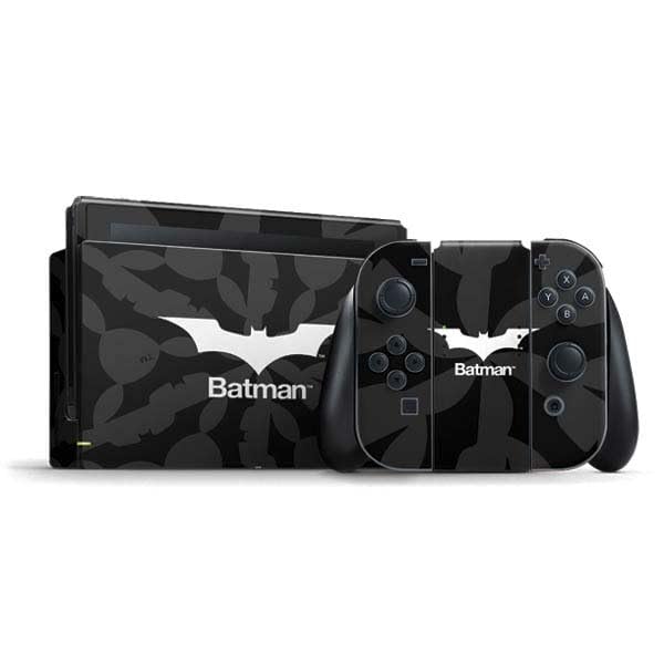 Skinit Decal Gaming Skin Compatible with Nintendo Switch Bundle - Officially Licensed DC Comics Batman Dark Knight Logo Design