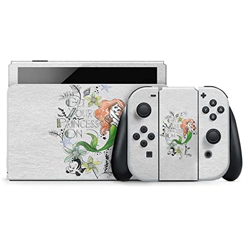 Skinit Decal Gaming Skin Compatible with Nintendo Switch OLED (2021) - Officially Licensed Disney The Little Mermaid Ariel and Flounder Art Design