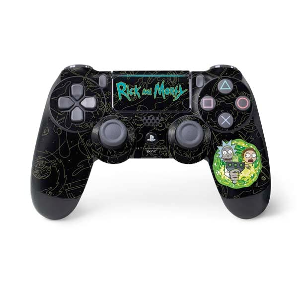 Skinit Decal Gaming Skin Compatible with PS4 Pro/Slim Controller - Officially Licensed Adult Swim Rick and Morty Portal Travel Design