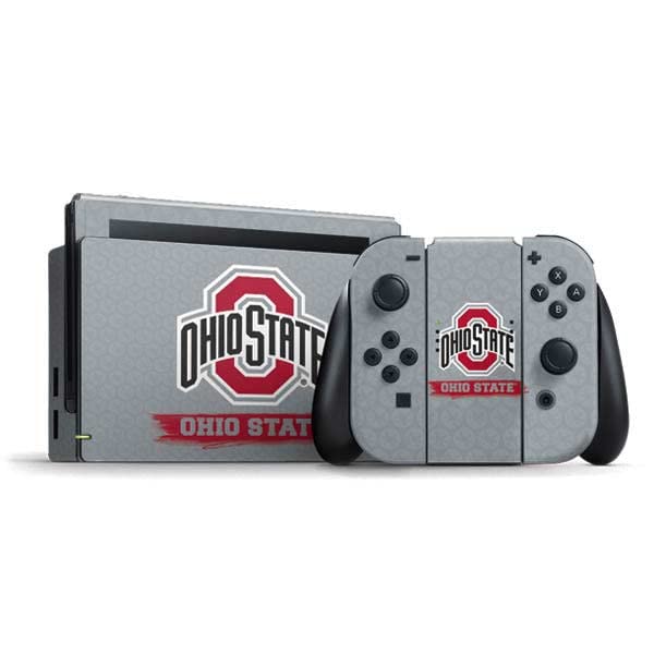 Skinit Decal Gaming Skin Compatible with Nintendo Switch Bundle - Officially Licensed Ohio State University Distressed Logo Design