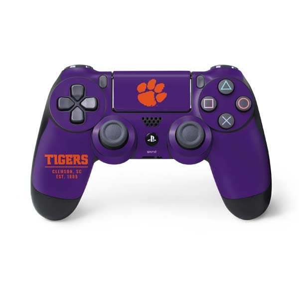 Skinit Decal Gaming Skin Compatible with PS4 Controller - Officially Licensed Clemson University Tigers Est 1889 Design