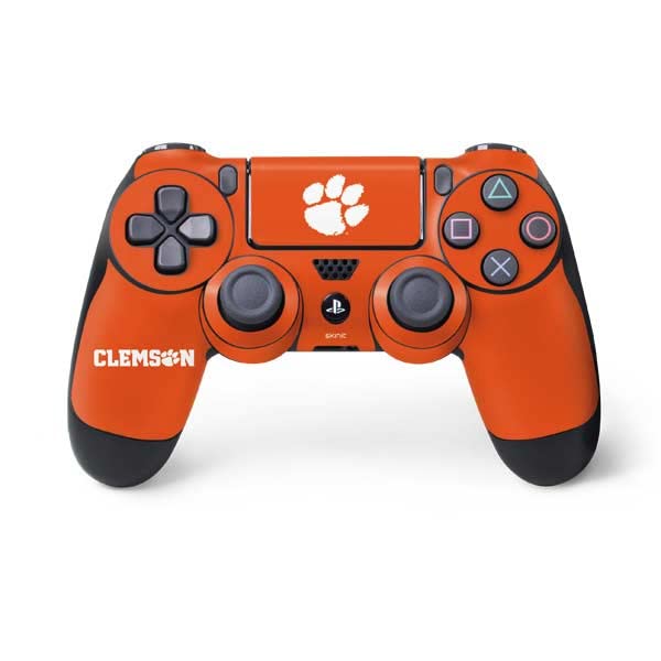 Skinit Decal Gaming Skin Compatible with PS4 Controller - Officially Licensed Clemson University Tiger Print Design