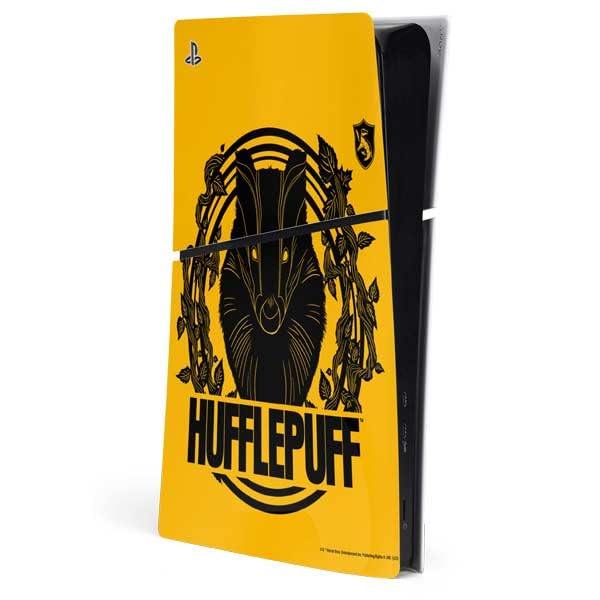 Skinit Decal Gaming Skin Compatible with PS5 Slim Digital Edition Console - Officially Licensed Wizarding Worlds Harry Potter Hufflepuff Illustration Design