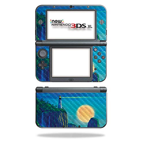 MightySkins Carbon Fiber Skin for Nintendo New 3DS XL (2015) - Lighthouse Glow | Protective Durable Textured Carbon Fiber Finish | Easy to Apply Remove and Change Styles | Made in The USA