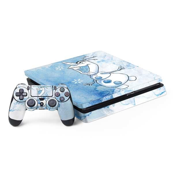 Skinit Decal Gaming Skin Compatible with PS4 Slim Bundle - Officially Licensed Disney Frozen Frozen Olaf Art Design
