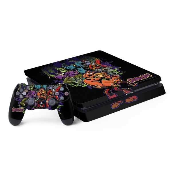 Skinit Decal Gaming Skin Compatible with PS4 Slim Bundle - Officially Licensed Scooby Doo vs Monsters Design
