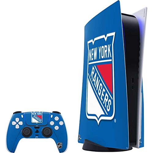 Skinit Decal Gaming Skin Compatible with PS5 Bundle - Officially Licensed NHL New York Rangers Solid Background Design