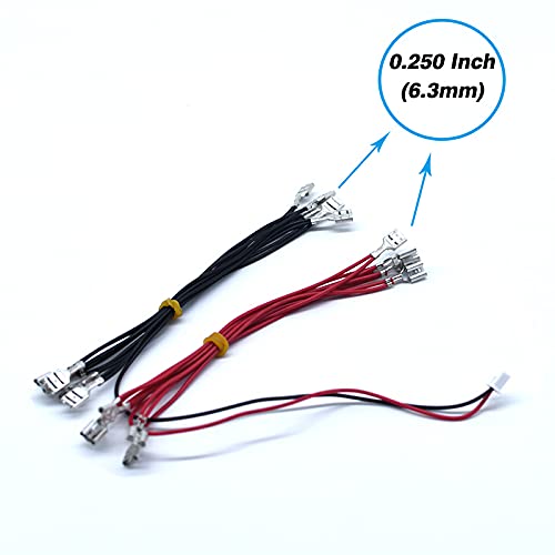 Arcity Arcade Cable Wire LED Button Power Cable Daisy Chain 0.250 Inch (6.3mm) for USB Encoder, MAME, Raspberry Pi, PC - Model HY-PJ099-2