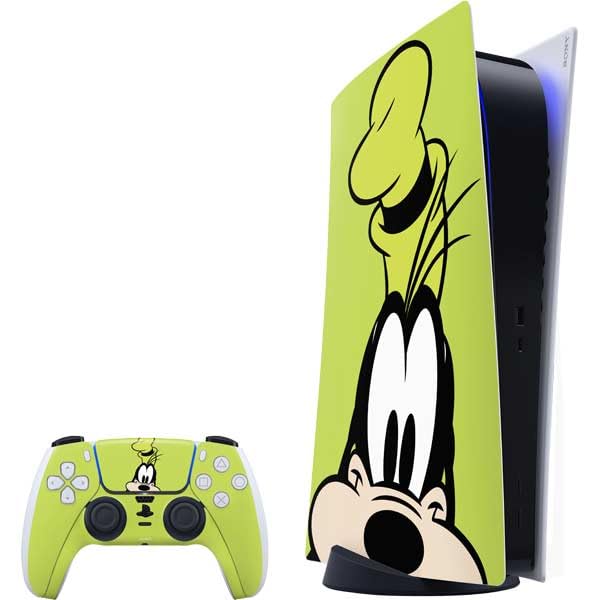 Skinit Decal Gaming Skin Compatible with PS5 Bundle - Officially Licensed Disney Friends Goofy Up Close Design