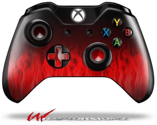WraptorSkinz Decal Style Vinyl Skin Wrap compatible with XBOX One Original Wireless Controller Fire Red - (CONTROLLER NOT INCLUD