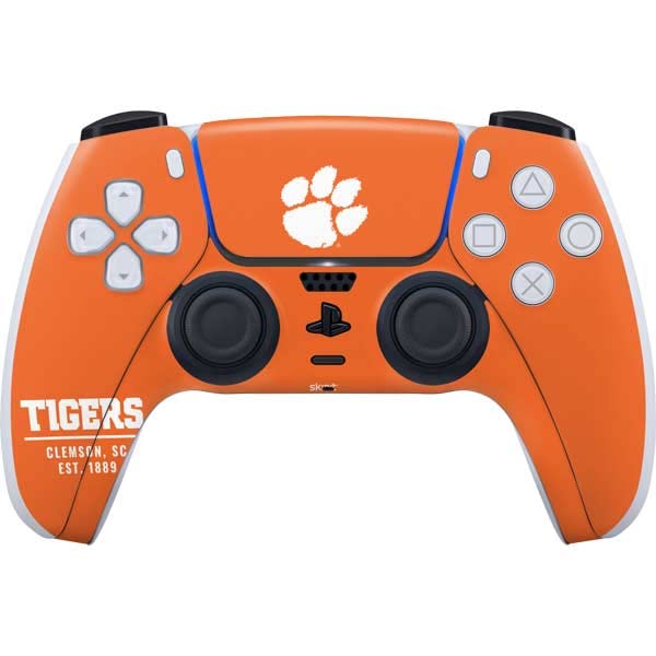 Skinit Decal Gaming Skin Compatible with PS5 Controller - Officially Licensed Clemson University Tigers Est 1889 Orange Design