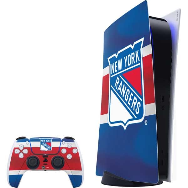 Skinit Decal Gaming Skin Compatible with PS5 Bundle - Officially Licensed NHL New York Rangers Jersey Design