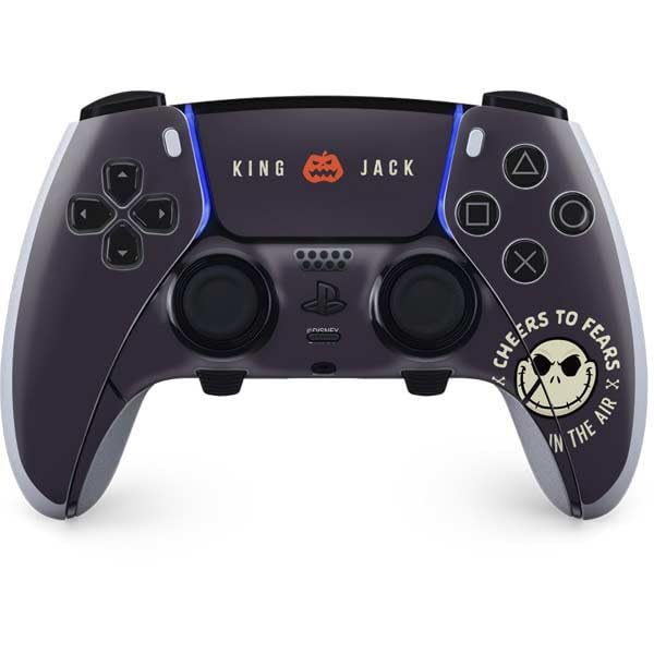 Skinit Decal Gaming Skin Compatible with PS5 DualSense Edge Pro Controller - Officially Licensed Disney The Nightmare Before Christmas Cheers to Fears Design