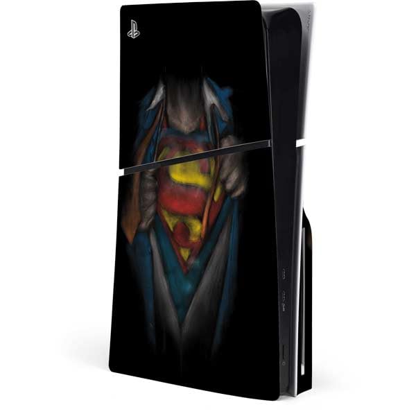 Skinit Decal Gaming Skin Compatible with PS5 Slim Disk Console - Officially Licensed DC Comics Superman Pastel Art Design