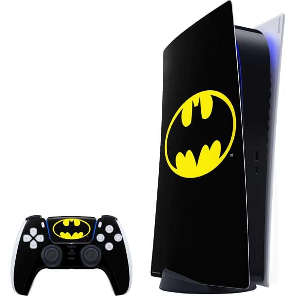 Skinit Decal Gaming Skin Compatible with PS5 Bundle - Officially Licensed DC Comics Batman Movie 1989 Logo Design
