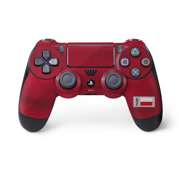 Skinit Decal Gaming Skin Compatible with PS4 Pro/Slim Controller - Poland Soccer Flag Design