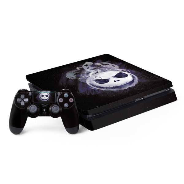 Skinit Decal Gaming Skin Compatible with PS4 Slim Bundle - Officially Licensed Disney The Nightmare Before Christmas Jack Skellington Face Art Design