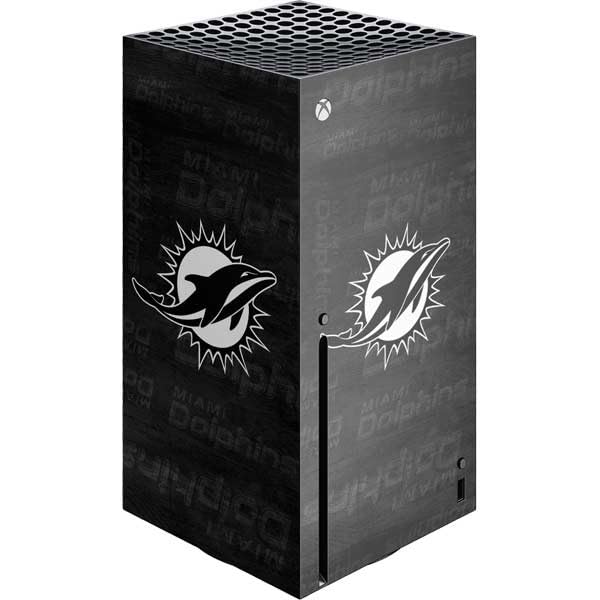 Skinit Decal Gaming Skin Compatible with Xbox Series X Console - Officially Licensed NFL Miami Dolphins Black & White Design