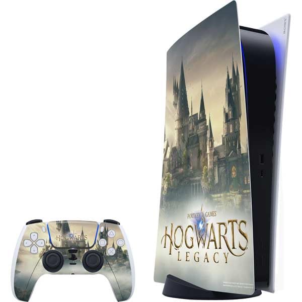 Skinit Decal Gaming Skin Compatible with PS5 Bundle - Officially Licensed Wizarding World Hogwarts Legacy Main Poster Design