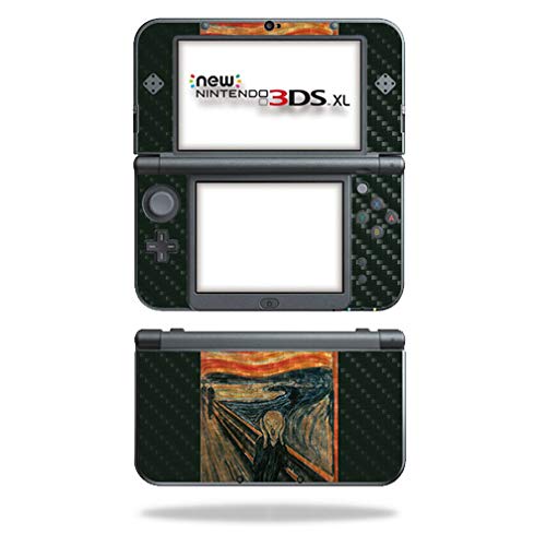 MightySkins Carbon Fiber Skin for Nintendo New 3DS XL (2015) - The Scream | Protective Durable Textured Carbon Fiber Finish | Easy to Apply Remove and Change Styles | Made in The USA