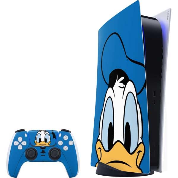 Skinit Decal Gaming Skin Compatible with PS5 Bundle - Officially Licensed Disney Friends Donald Duck Up Close Design