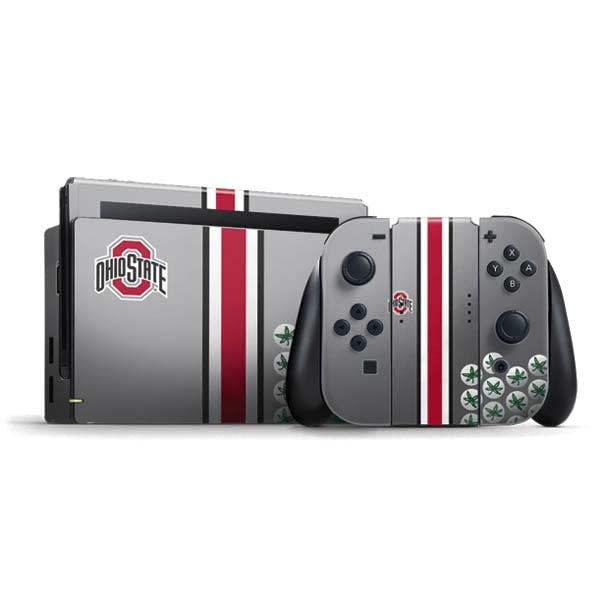 Skinit Decal Gaming Skin Compatible with Nintendo Switch Bundle - Officially Licensed Ohio State University Buckeyes Design