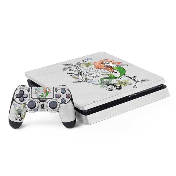 Skinit Decal Gaming Skin Compatible with PS4 Slim Bundle - Officially Licensed Disney The Little Mermaid Ariel and Flounder Art Design