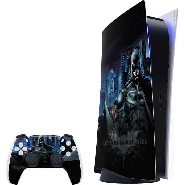 Skinit Decal Gaming Skin Compatible with PS5 Bundle - Officially Licensed DC Comics Batman The Dark Knight Comic Art Design