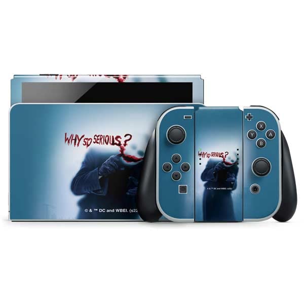 Skinit Decal Gaming Skin Compatible with Nintendo Switch OLED (2021) - Officially Licensed The Dark Knight Why So Serious Design