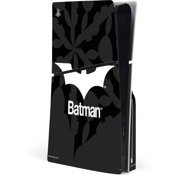 Skinit Decal Gaming Skin Compatible with PS5 Slim Disk Console - Officially Licensed DC Comics Batman Dark Knight Logo Design