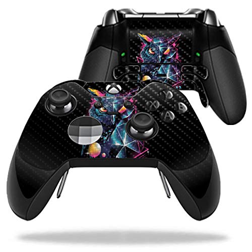 MightySkins Carbon Fiber Skin for Microsoft Xbox One Elite Controller - Outrageous Owl | Protective Durable Textured Carbon Fiber Finish | Easy to Apply Remove and Change Styles | Made in The USA