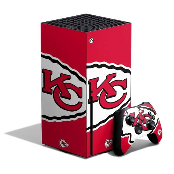Skinit Decal Gaming Skin Compatible with Xbox Series X Bundle - Officially Licensed NFL Kansas City leaders Large Logo Design