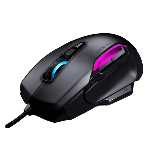 ROCCAT Kone AIMO Remastered Gaming Mouse - Optical, RGB, 23 Keys, 16,000 DPI, Ergonomic, Black