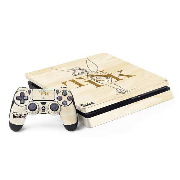 Skinit Decal Gaming Skin Compatible with PS4 Slim Bundle - Officially Licensed Disney Tinker Bell Tink Magic Pencil Art Design