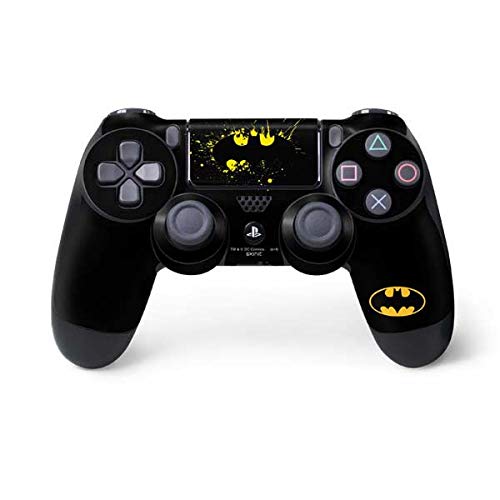 Skinit Decal Gaming Skin Compatible with PS4 Controller - Officially Licensed DC Comics Batman Logo Yellow Splash Design