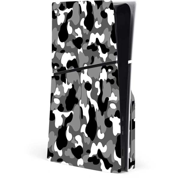 Skinit Decal Gaming Skin Compatible with PS5 Slim Disk Console - Neutral Street Camo Design