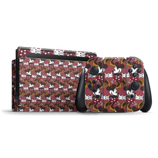 Skinit Decal Gaming Skin Compatible with Nintendo Switch Bundle - Officially Licensed Disney Minnie Mouse Dancing Pattern Design