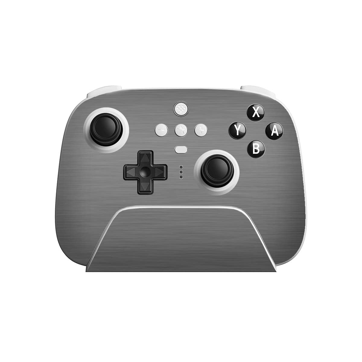 SopiGuard Sticker Skin for 8Bitdo Ultimate Wireless Controller Front and Buttons (Brushed Gunmetal Grey)