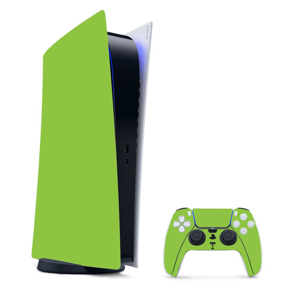 MightySkins Gaming Skin for PS5 / Playstation 5 Digital Edition Bundle - Solid Lime Green | Protective Viny wrap | Easy to Apply and Change Styles | Made in The USA
