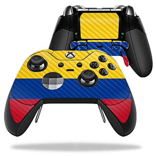 MightySkins Carbon Fiber Skin for Microsoft Xbox One Elite Controller - Colombian Flag | Protective Durable Textured Carbon Fiber Finish | Easy to Apply Remove and Change Styles | Made in The USA