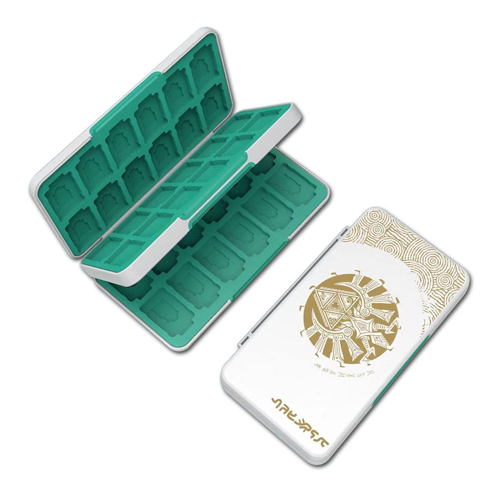 PERFECTSIGHT Switch Game Card Case Compatible with Nintendo Switch Games & Micro SD Cards Switch Game Holder refill unit Case with 48 Game Card sections Storage for Zelda Fans - White for Tears of Kingdom